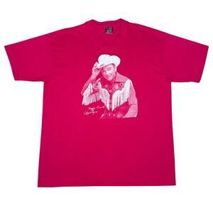 Vintage Roy Rogers Shirt Happy Trails 90s Cowboy Western Pink Made In USA XL